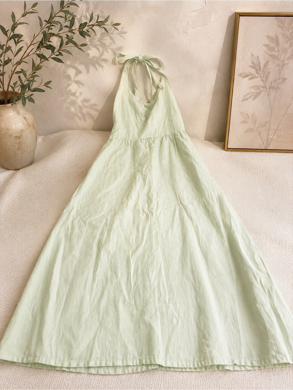 Elegant Halter Maxi Dress in Light Sage - Women - Picture 3 of 4